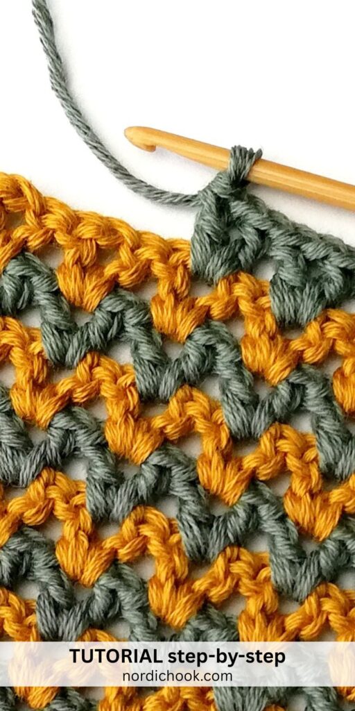Crochet stitch step-by-step photo tutorial: V stitch