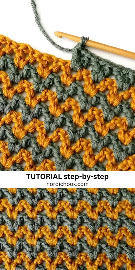 Crochet stitch step-by-step photo tutorial: V stitch