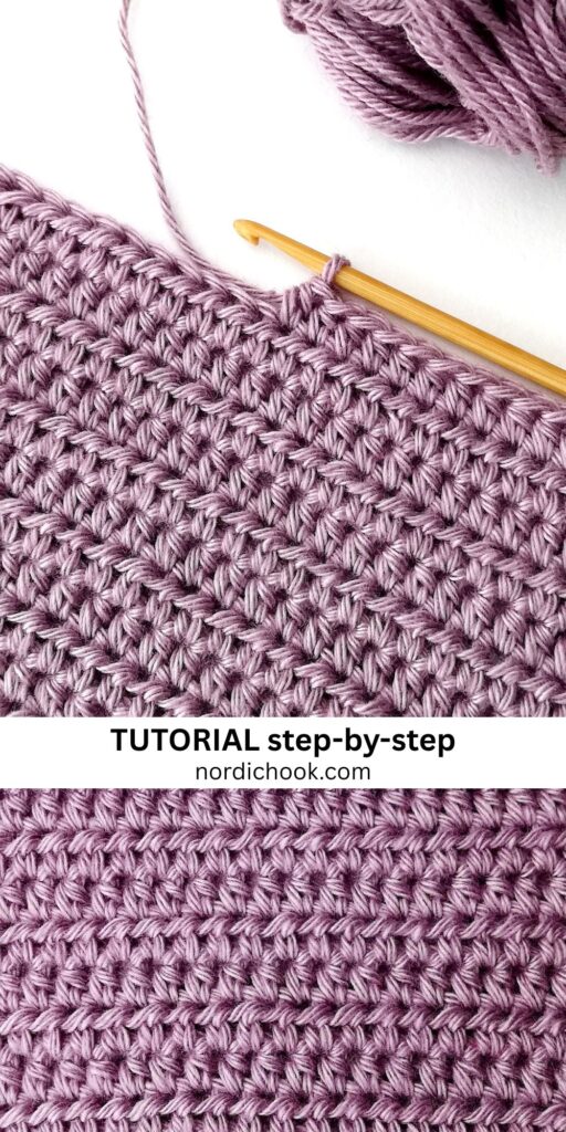 Crochet stitch step-by-step tutorial: Half double crochet