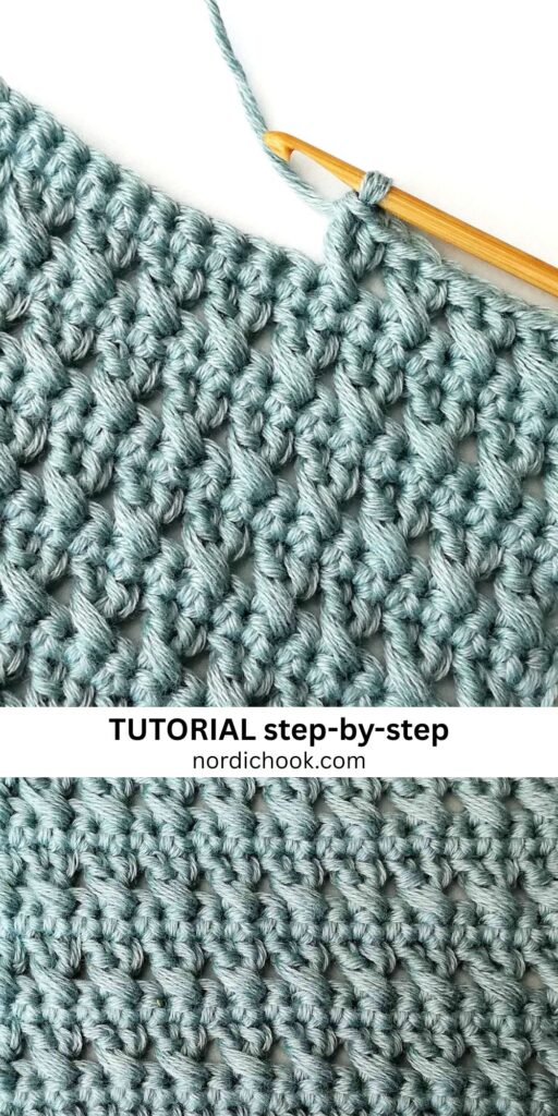 Cross stitch double crochet (cross-st-dc) - Nordic Hook -Crochet
