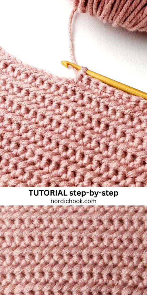 Crochet stitch step-by-step photo tutorial: Half double crochet slip stitch