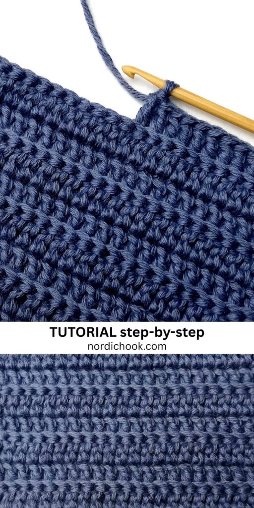Crochet stitch step-by-step tutorial: Double crochet back loop only