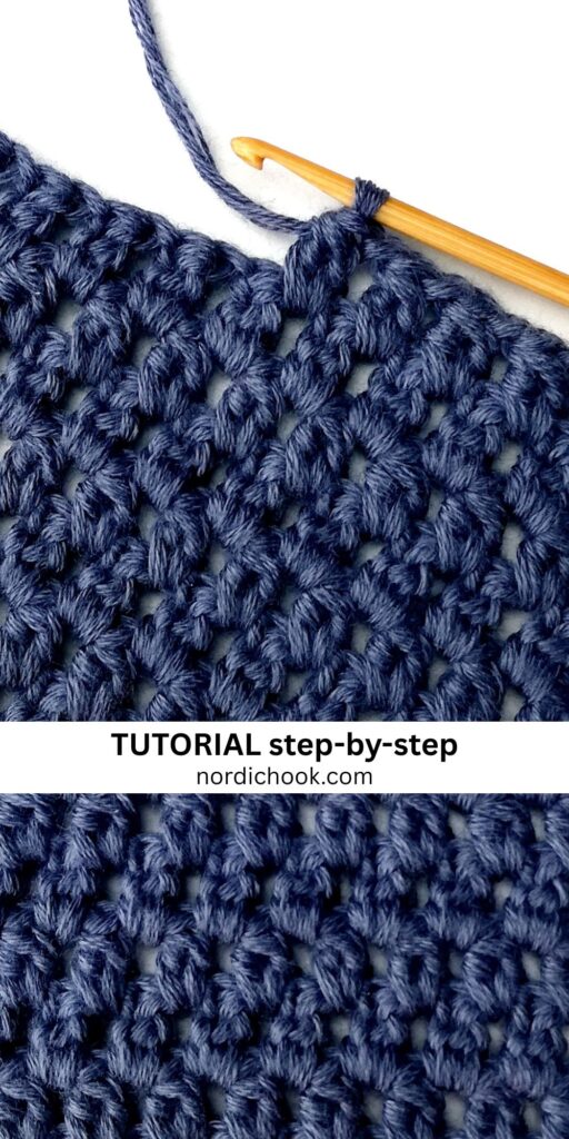 Crochet stitch step-by-step photo tutorial: Cluster of two double crochet