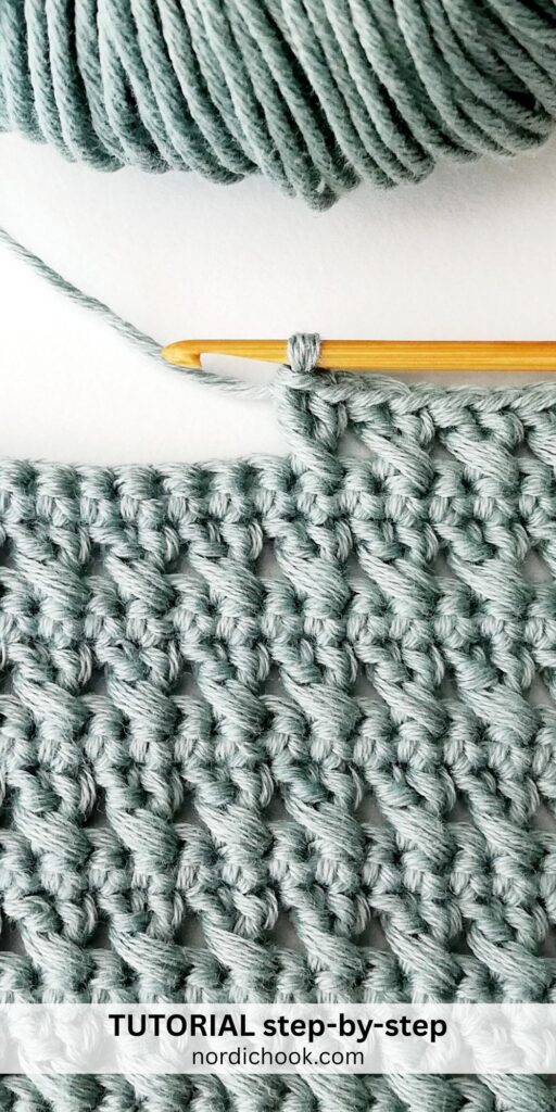 Crochet stitch step-by-step photo tutorial: Cross stitch double crochet