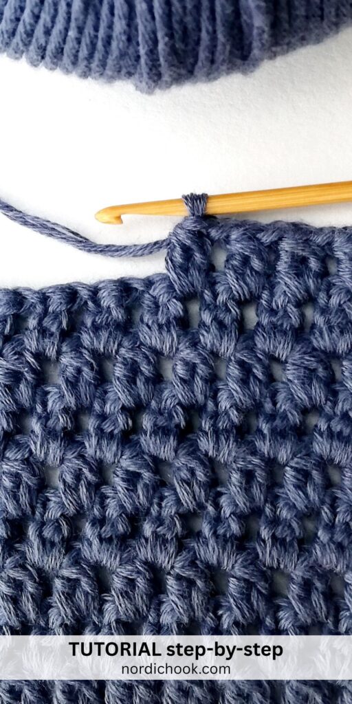 Crochet stitch step-by-step photo tutorial: Cluster of two double crochet