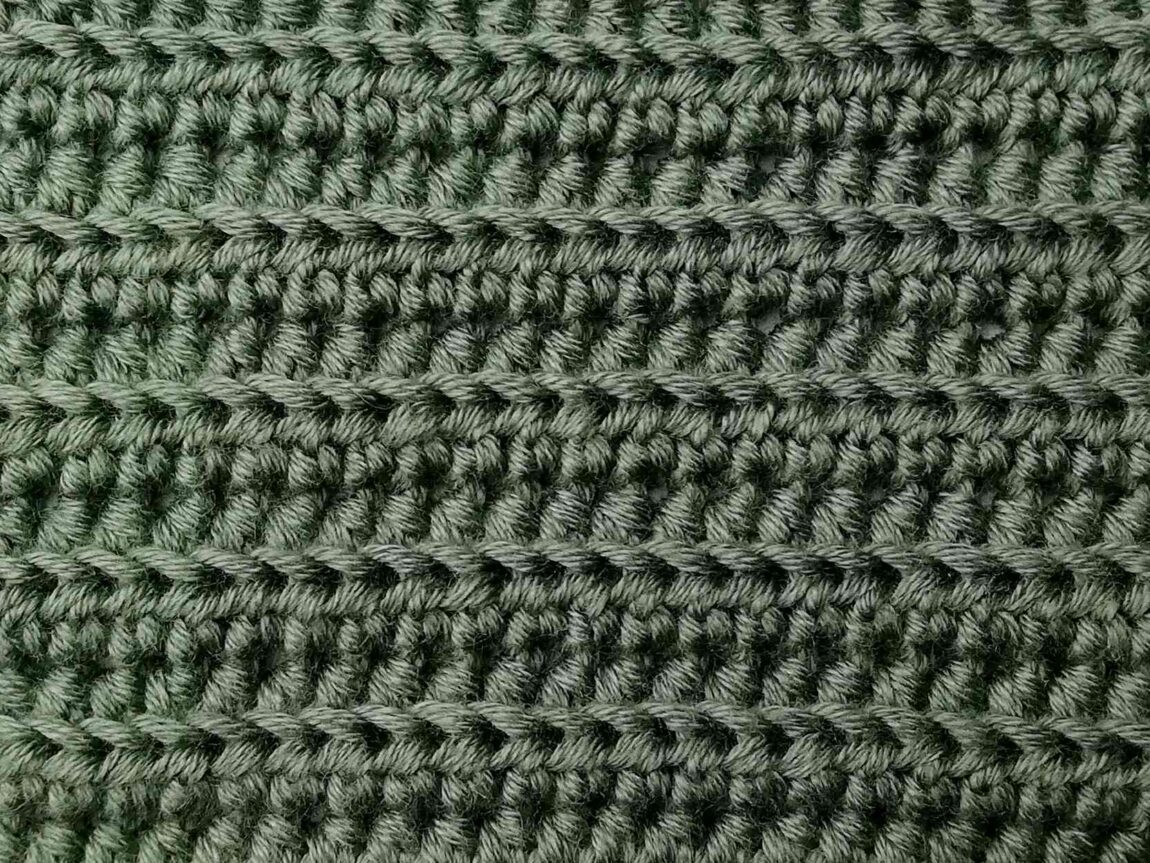 Half double crochet back loop only