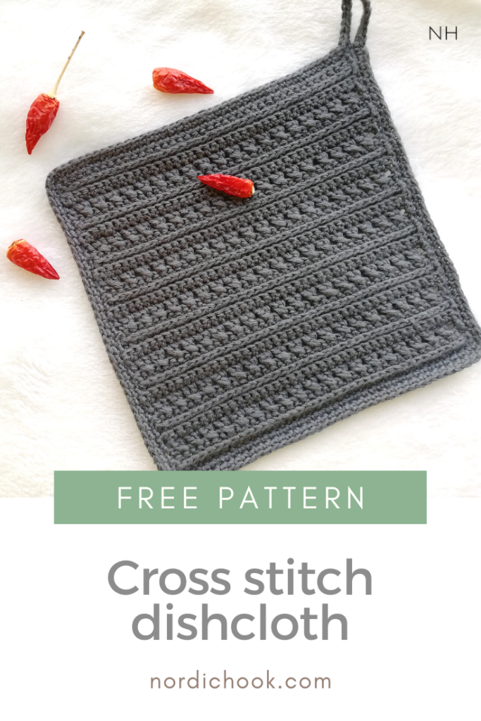 Cross stitch dishcloth pin