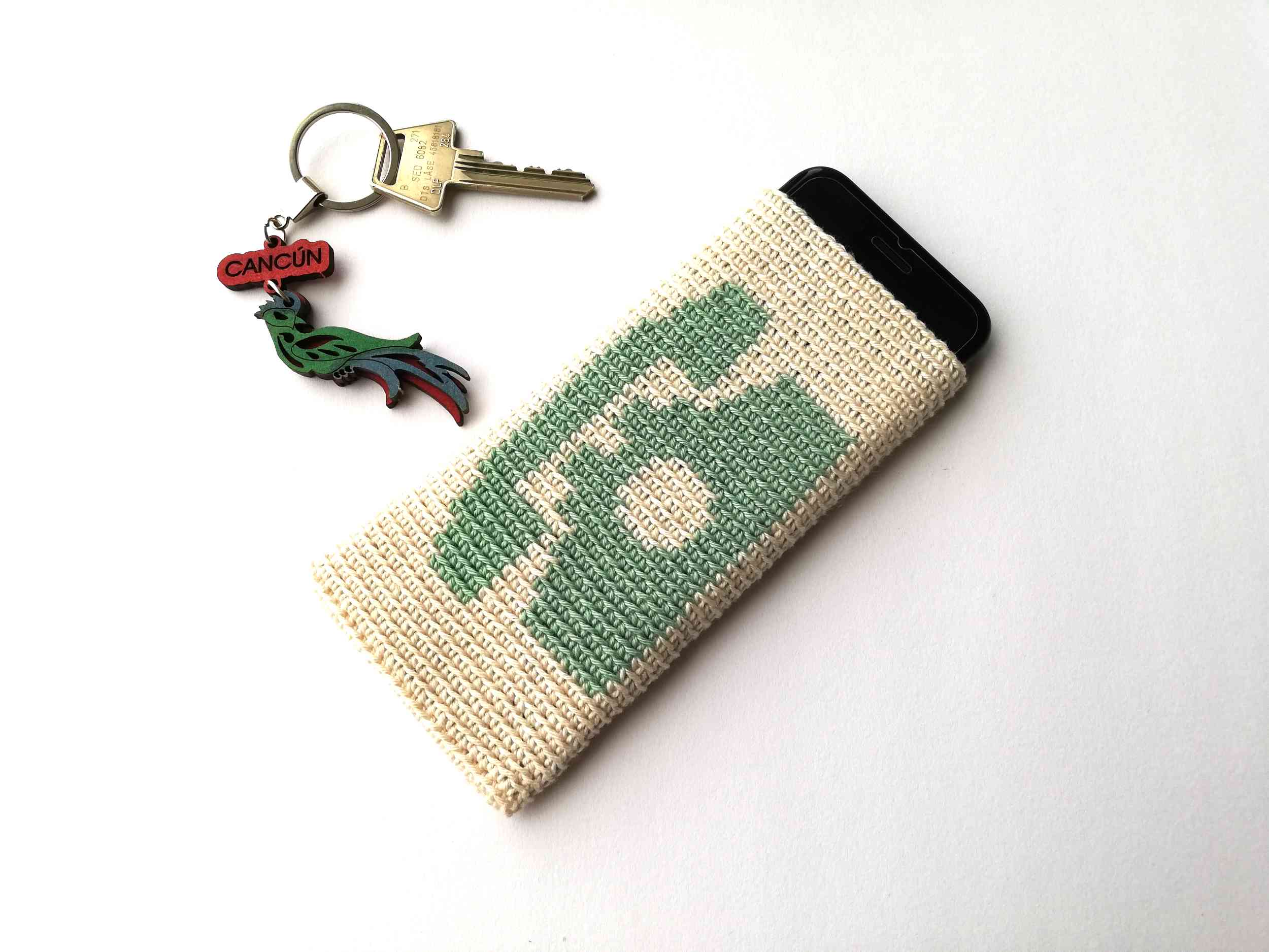 Vintage crochet phone case