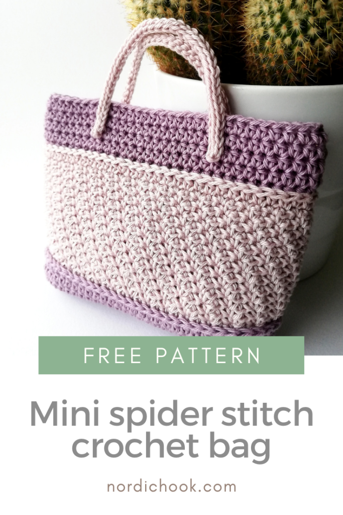 Mini spider stitch crochet bag