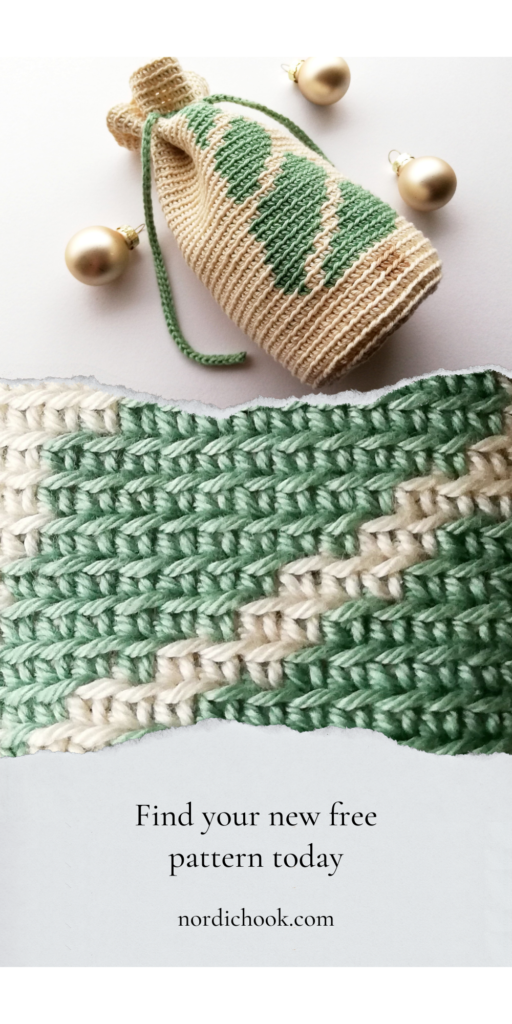 Tapestry crochet drawstring bag
