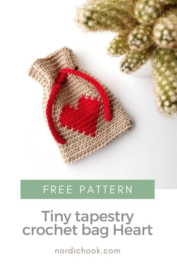 Tiny tapestry crochet bag Heart