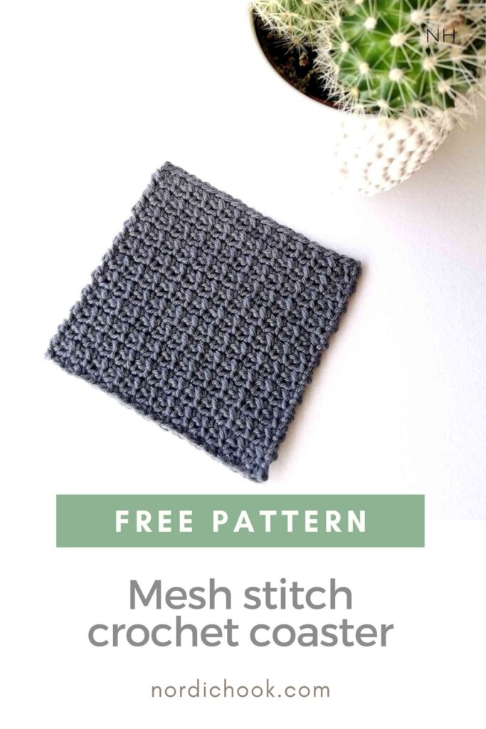 Free pattern: Simple single crochet mesh stitch coaster