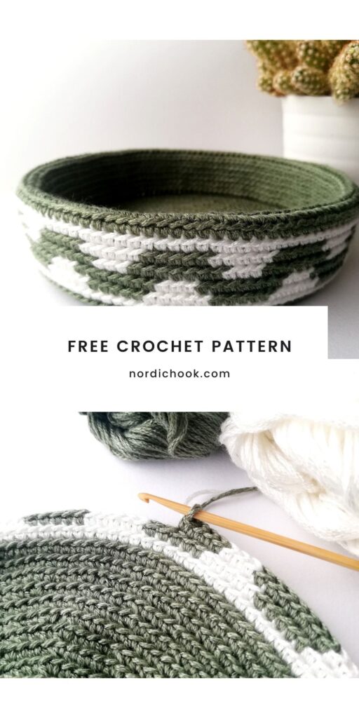 Tapestry crochet basket Wave - Nordic Hook - Free pattern