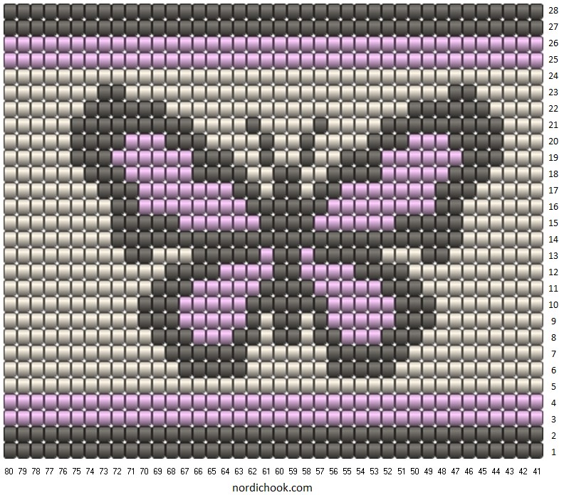 Tapestry crochet zipper pouch Butterfly Color chart