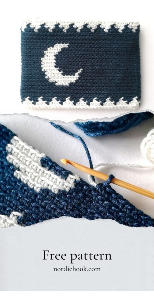 Tapestry crochet zipper pouch Moon tutorial