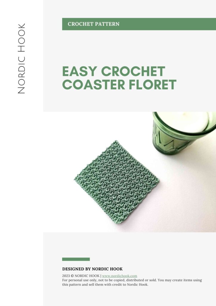PDF crochet pattern: Easy crochet coaster Floret
