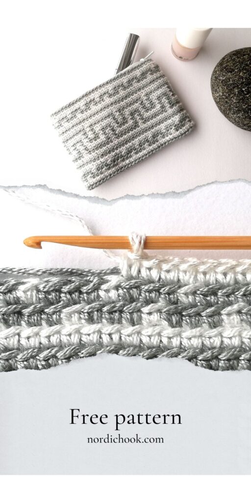 Tapestry crochet zipper pouch Athena