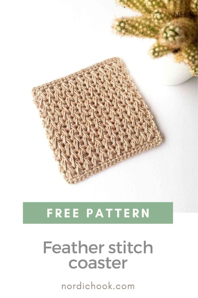Free crochet pattern: Feather stitch coaster