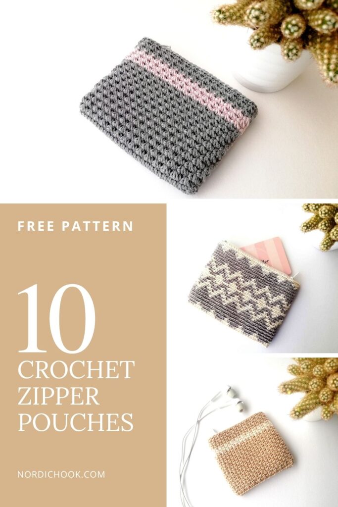 Free pattern: 10 beautiful crochet zipper pouches