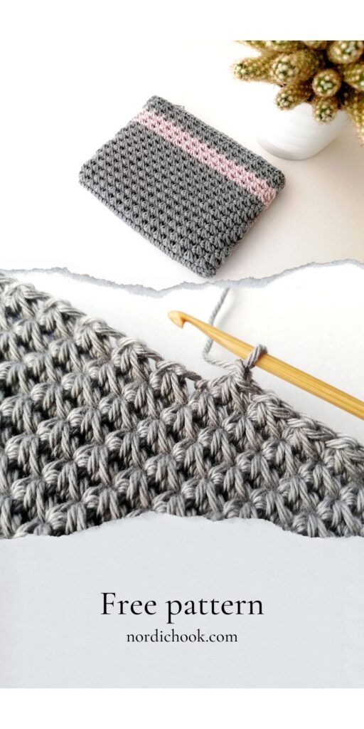 Free crochet pattern: Trinity stitch zipper pouch Artemis