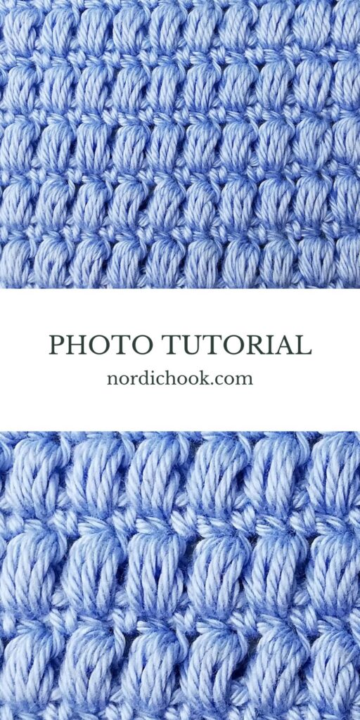 Crochet stitch tutorial: Aligned puff stitch