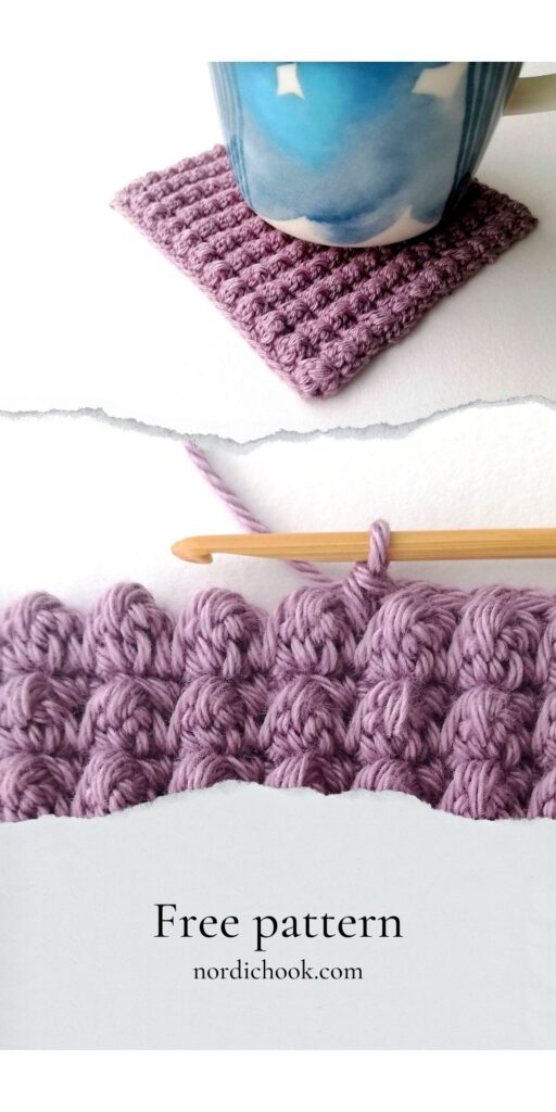 Free crochet pattern: even berry stitch coaster