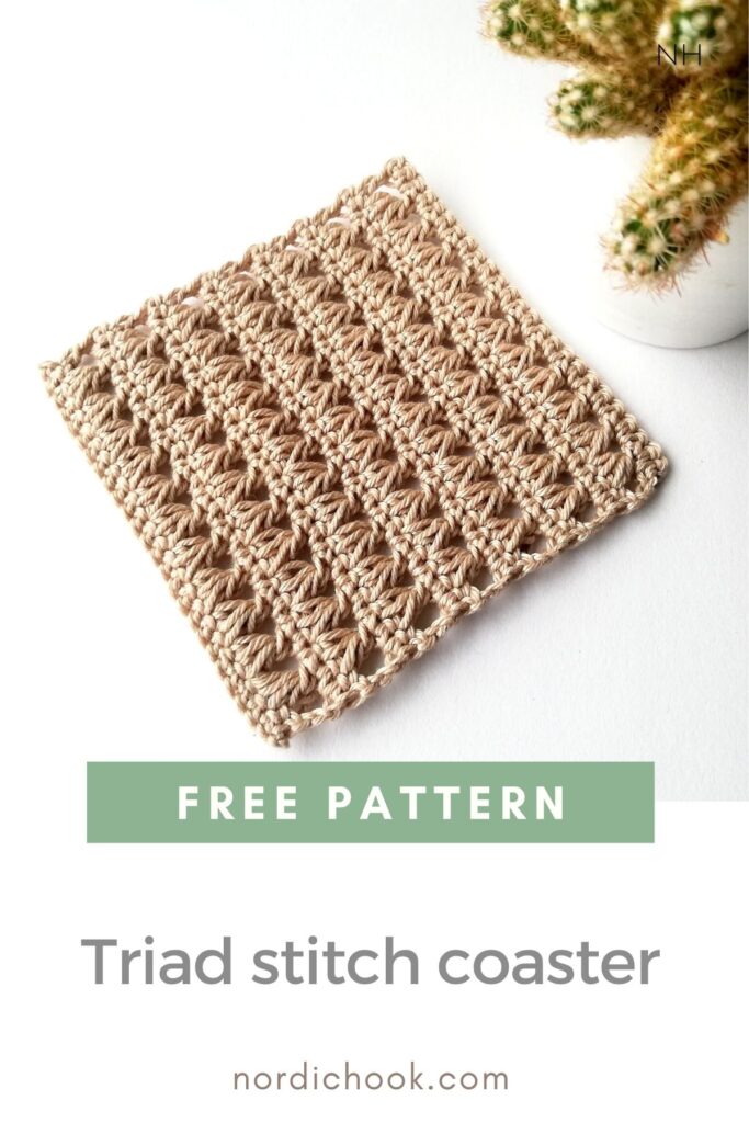 Free pattern: Triad stitch coaster