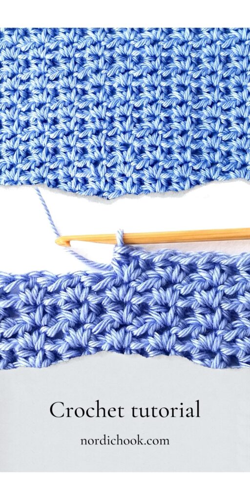 Half double crochet V stitch - Nordic Hook - Free crochet stitch tutorial