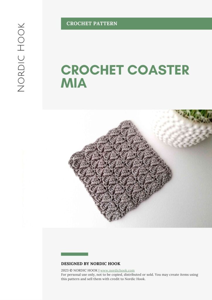 PDF crochet pattern: Crochet coaster Mia