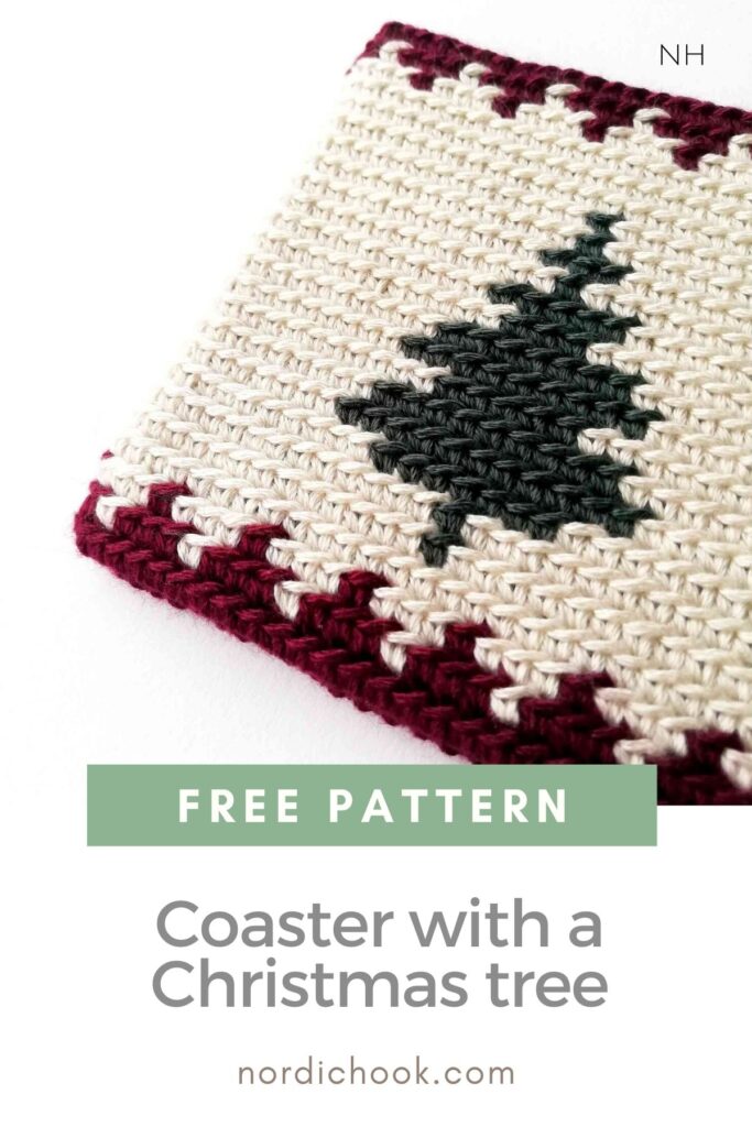 Free pattern: Coaster with a Christmas tree