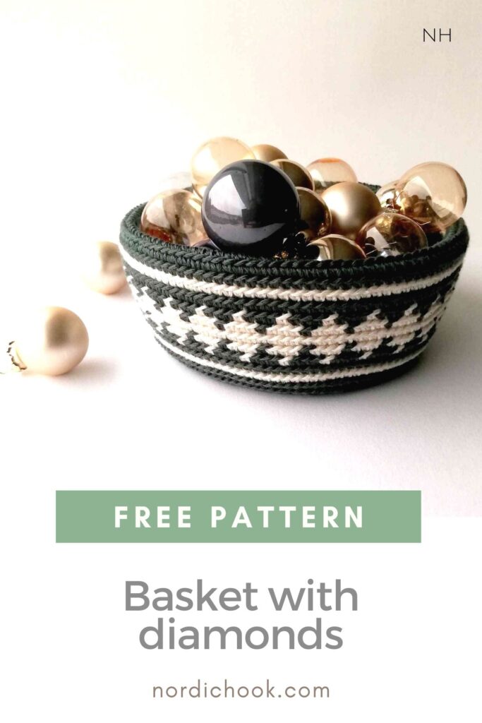 Free pattern: Basket with diamonds