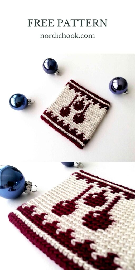 Free pattern: Coaster with Christmas ornaments