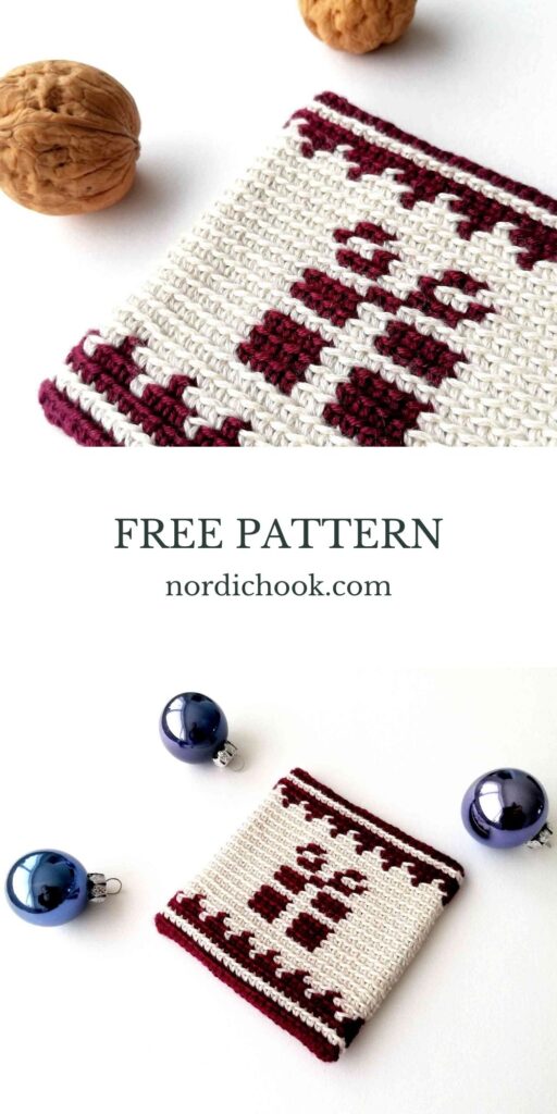 Free crochet pattern: coaster with a present