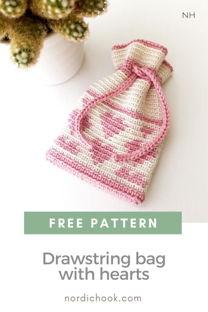 Free pattern: drawstring bag with hearts