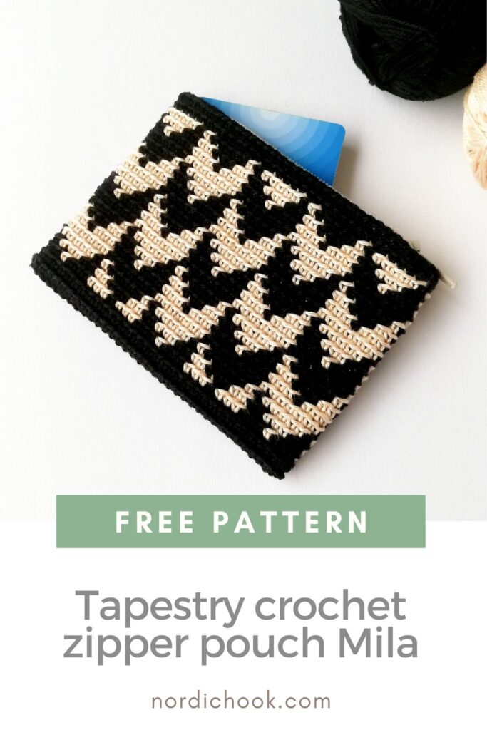 Free crochet pattern: Tapestry crochet zipper pouch Mila
