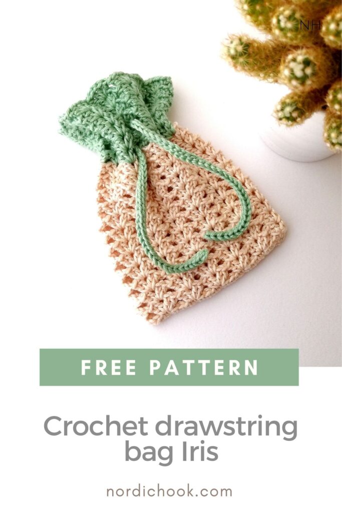 Free crochet pattern: Crochet drawstring bag Iris