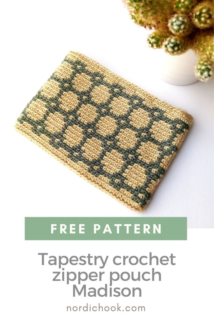 Tapestry crochet zipper pouch Madison - Free pattern