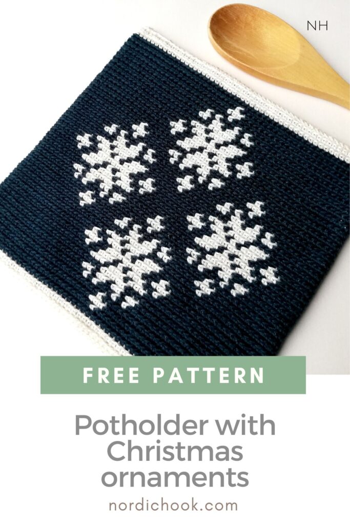 Free pattern: Potholder with Christmas ornaments