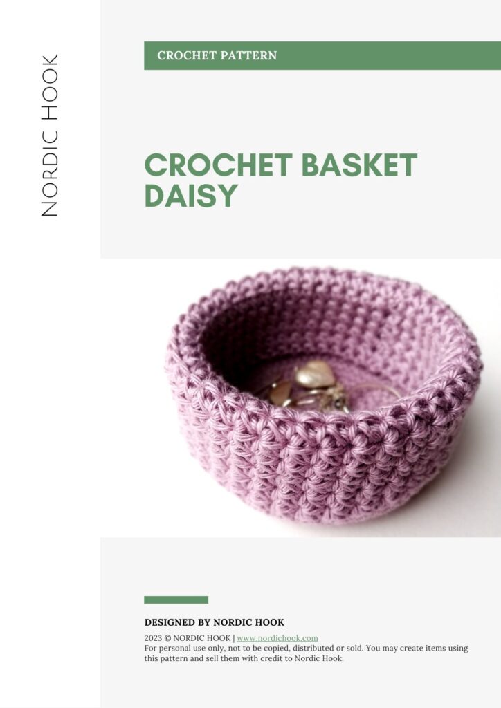 PDF pattern: Crochet basket Daisy