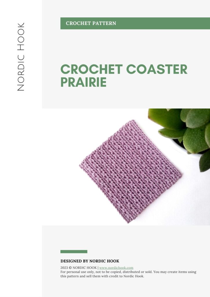 PDF crochet pattern: Crochet coaster Prairie