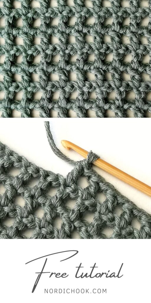 Free crochet tutorial: The double crochet mesh stitch