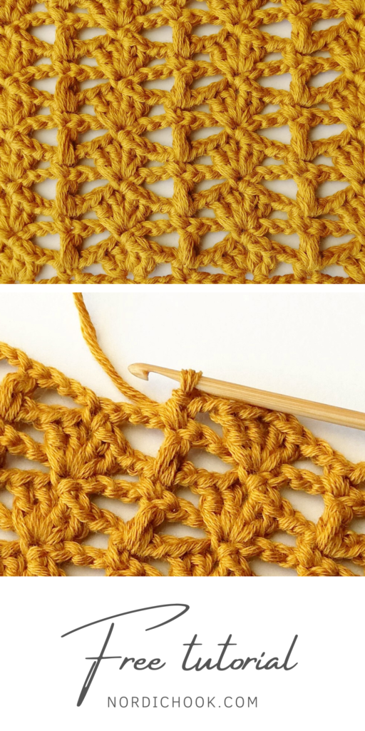 The mixed puff and double V stitch - Nordic Hook - Free crochet stitch ...