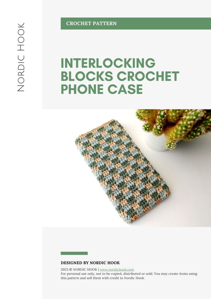 PDF pattern: The interlocking blocks crochet phone case