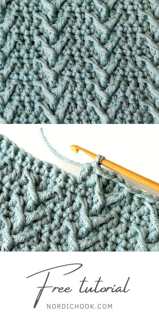 Free crochet stitch tutorial: The vertical fishbone stitch