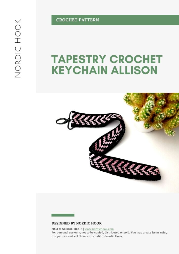 Printable PDF crochet pattern: Tapestry crochet keychain Allison
