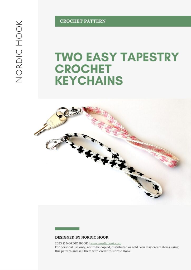PDF pattern: Two easy tapestry crochet keychains