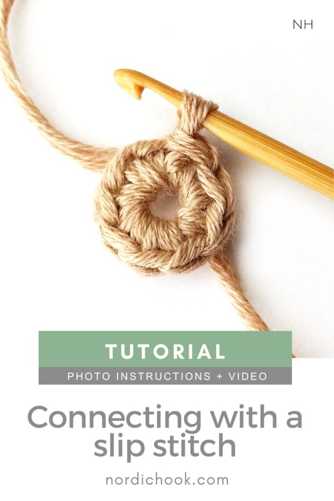 Crochet video tutorial: connecting with a slip stitch 