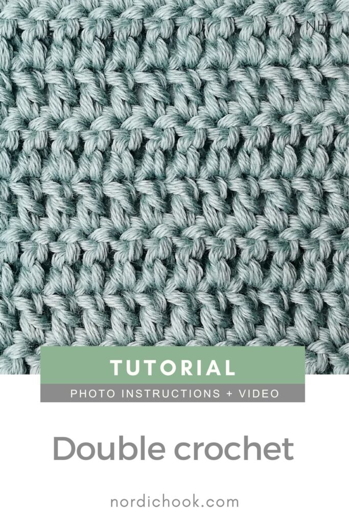 Double crochet (dc) - Nordic Hook - Free crochet stitch tutorial