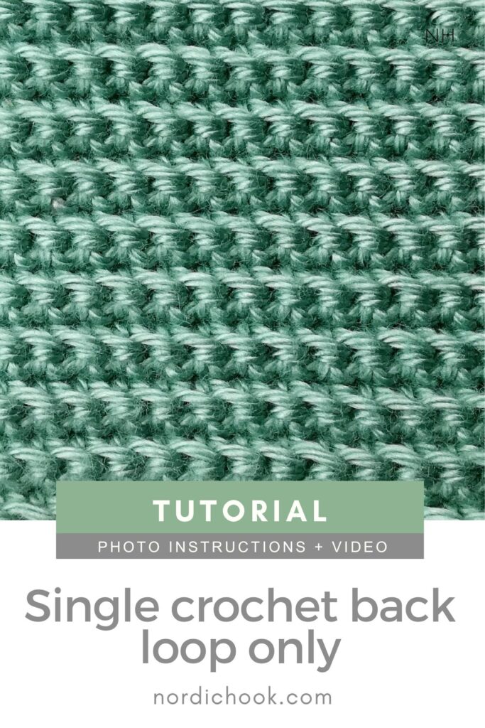 Crochet stitch video tutorial: Single crochet back loop only