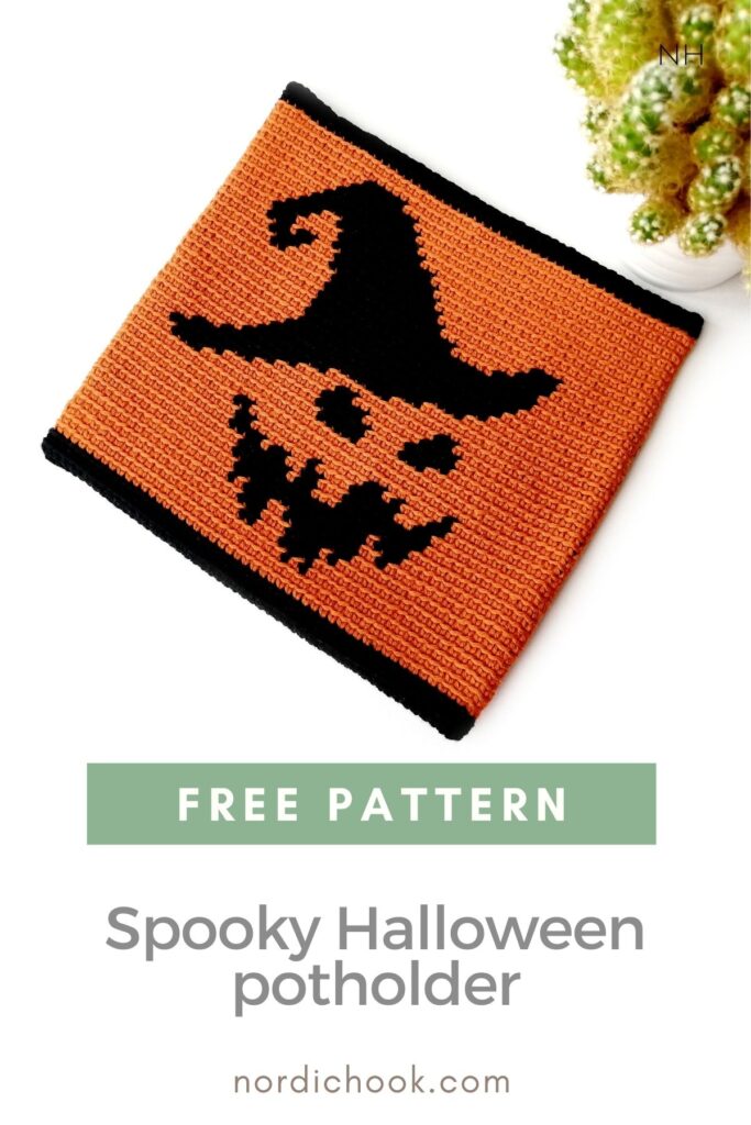Free crochet pattern: Spooky Halloween potholder